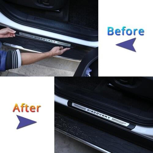 ABS Black Outside Door Sill Scuff Threshold Protector Plate Cover Trim For Land Rover Discovery Sport L550 Exterior Accessories