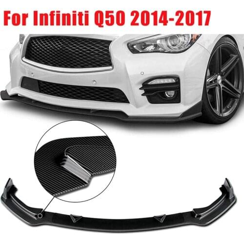For Infiniti Q50 2014-2017 Car Front Bumper Lip Spoiler Carbon Fiber Bumper Splitter Protector Car Modification Body Kit
