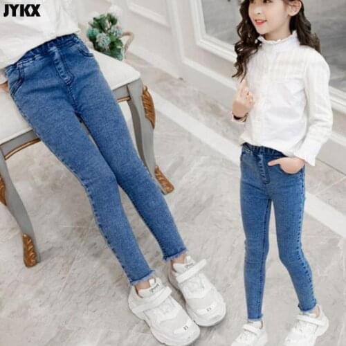 Girls Jeans 2019 Spring And Summer New Slim Feet Pants Foreign Hair Edge Pencil Pants 3-12Y