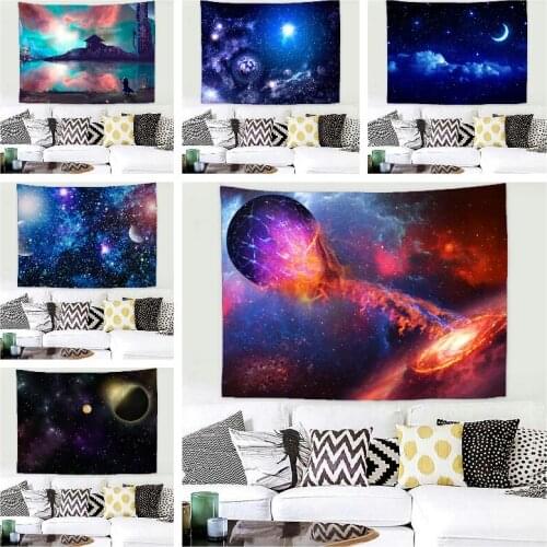Galaxy Planet Night Sky Stars Tapestry Universe Tapestries Hippie Wall Carpets Wall Hanging Cloth Art Decor