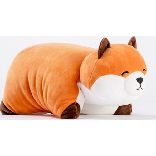 Kawaii Cartoon Fox Multi-use Folding Pillow Doll Plush Toy Soft Stuffed Animal Room Sofa Decor for Kid Baby Children Friend Gift