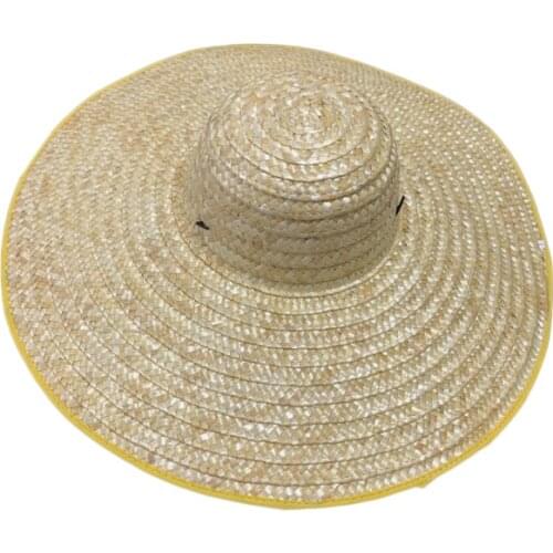 Chinese Traditional Straw Hats Nature Wide Brim Beach Sun Hat for Men Women Fishing Outdoor Fisherman Cap Boater UV Protection