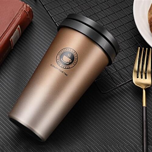 Coffee Cup Thermos Flask Double Wall Vacuum Insulated Travel Mug Stainless Steel Vacuum Mug, Coffee Mug with Lid and Handle