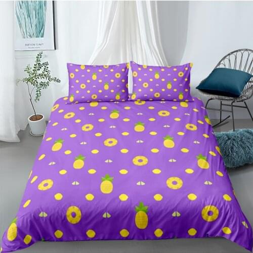 3D Duvet Cover Sets Bedding Set Comforter Covers Pillow Covers Full Twin Single Double Size Pineapple Custom Design Bed Linens