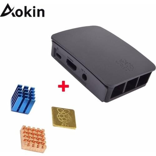 Aokin For Raspberry Pi 3 Case Official ABS Enclosure For Raspberry Pi 2 Box Shell from the Raspberry Pi Foundation + Heatsink