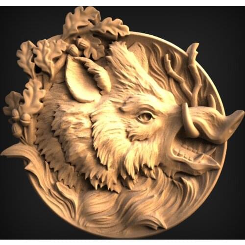Animal decor round plate 3D STL Model for CNC Router Carving Machine Artcam aspire_Animal round decoration