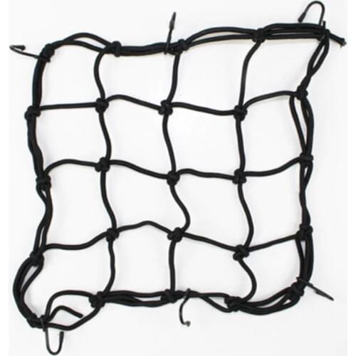 30*30cm Motorcycle Fuel Tank Helmet Net Cargo Luggage Jackets Elastic Mesh Web Bungee with 6 Hooks Black Moto Accessories