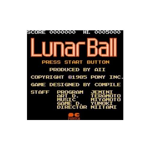 Lunar Ball Region Free 8 Bit Game Card For 72 Pin Video Game Player
