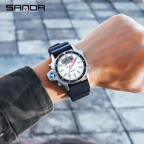 Sanda Fashion Sport Mens Watch Casual Style Watches Men Military Quartz Wristwatch Diver S Shock Man Relogio Masculino