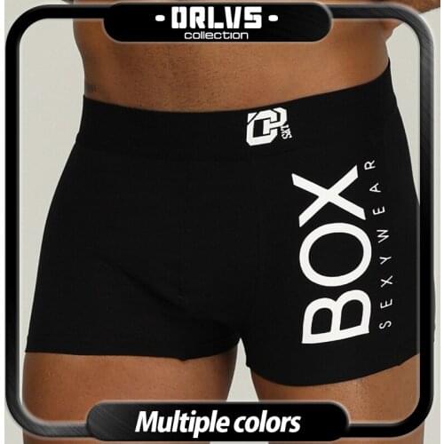 ORLVS Brand Men Cotton Boxers Men Briefs Gay U Convex Pouch Shorts Male Breathable Underpants