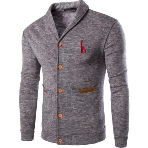 New Men Winter Cardigan Warm Coats Fashion Jacket Men Deer Embroidery Turndown Colar Coat Anime Game Cosplay Costumes