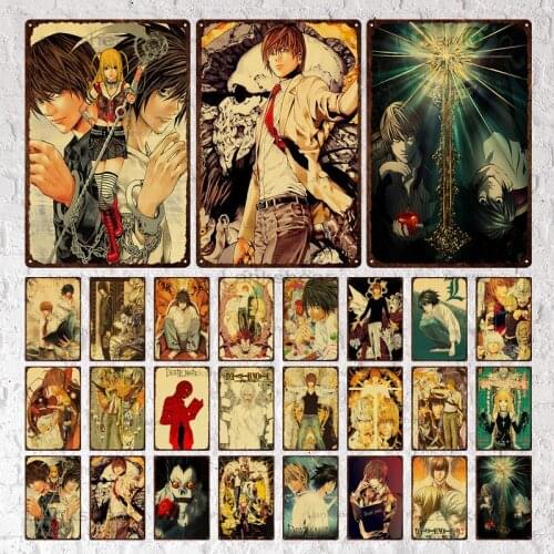 New Metal Signs Japanese Anime Death Note2 Retro Posters Wall Stickers Kraft Paper Prints Home/Bar/Room Decoration Painting