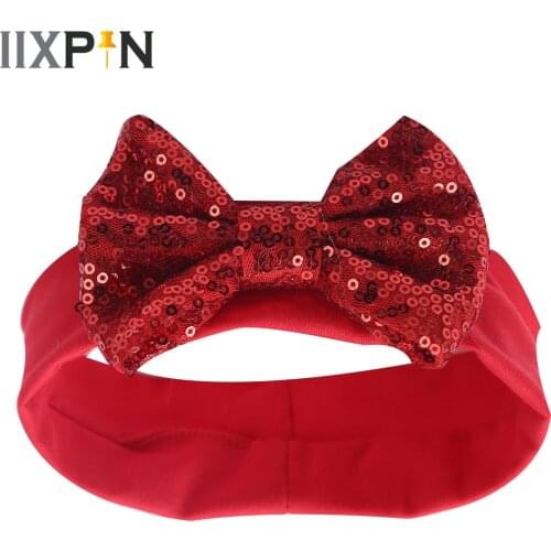 Baby Girls Headwear Shiny Sequins Bowknot Headwear Princess Headbands Flower Girls Headdress Birthday Dress Party Accessories