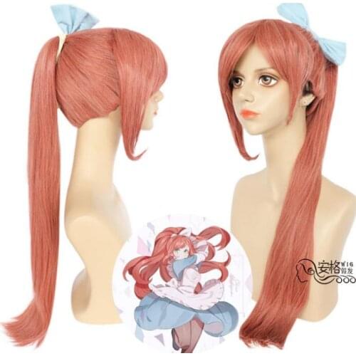 Long Wig Cosplay Danganronpa Yukizome Chisa Ponytail Costume Dangan Ronpa Heat Resistant Synthetic Hair Wigs ( No Headwear )
