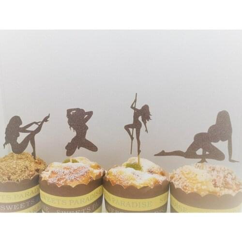 Personalised Bachelor Party, Mans Birthday Party, Groom Party, Custom Exotic Dancer Cupcake toppers, Stripper Cupcake Toppers
