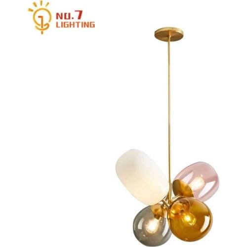 Nordic Ins Cartoon Restaurant Pendant Lights Modern Stained Glass Hanging Lamp Home Decor Bedroom Lamp Living/Model/Kids Room