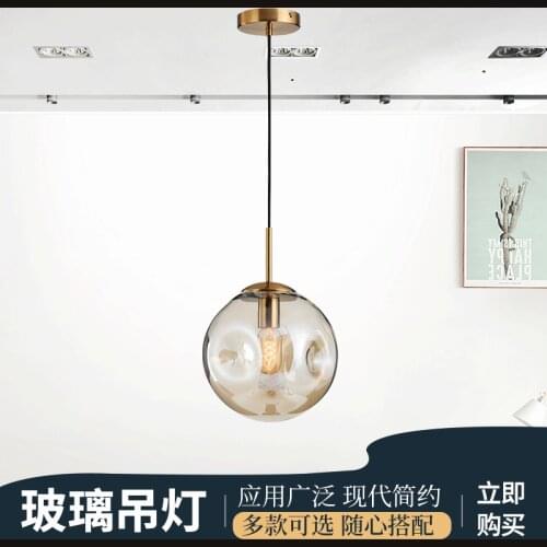 Nordic glass ball lighting for boys room gold pendant light led light chandelier ceiling avizeler hanglampen luzes de teto