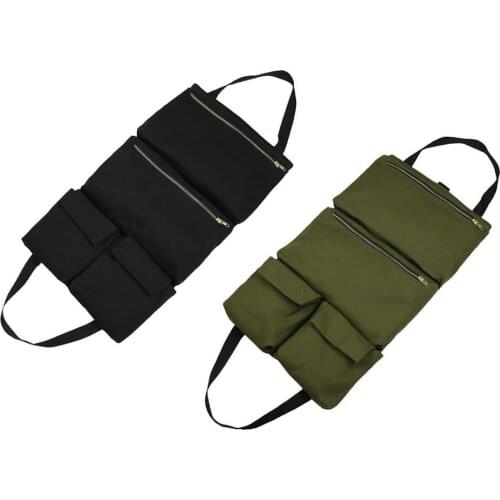 Car Foldable Storage Roll Pack Multi-purpose Tool Roll Up Storage Bag Key Pouch Durable Canvas Tool Storage Bag Pouch