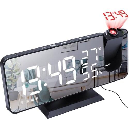 LED Digital Alarm Clock Watch Table Electronic Desktop Clocks USB Wake Up FM Radio Time Projector Snooze Function Alarm