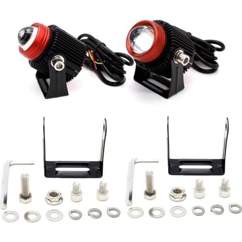 2PCS Universal Motorcycle Led Headlights LED Spotlights Dual Color High Low Beam Auto Auxiliary Lamp