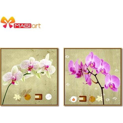 Cross stitch kits Embroidery needlework sets 11CT water soluble canvas patterns 14CT Mordern style purple orchid-NCMF124