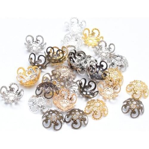 Jewelry DIY 11mm Filigree Metal Hollow Flower Spacer Beads End Caps Pendant DIY Charms Connectors Jewelry Findings
