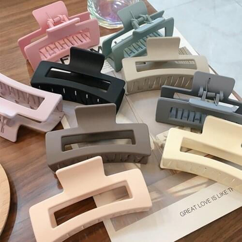 2021 New Claw Clip For Women Tough Colorful Plastic Hair Claw Large Size Hair Clamps Claw Clip Crab Hair Accessories Gift