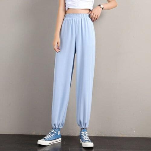 Women Casual Sweatpants Loose High Waist Bloomers Harem Pants Adjustable Bottoms Ladies Korean Fashion Trousers Summer Autumn