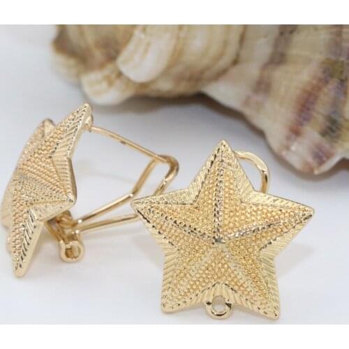 Charming Star Shape 22mm Stud Earrings for Women Frost Matte Gold-color High Quality New Fashion Ears Jewelry One Pair B2828