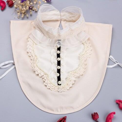 Women Mesh Stand Fake Collar for Handmade Beads Shirt Decorative Female Detachable Collar Clothes Accessories Nep Kraagie