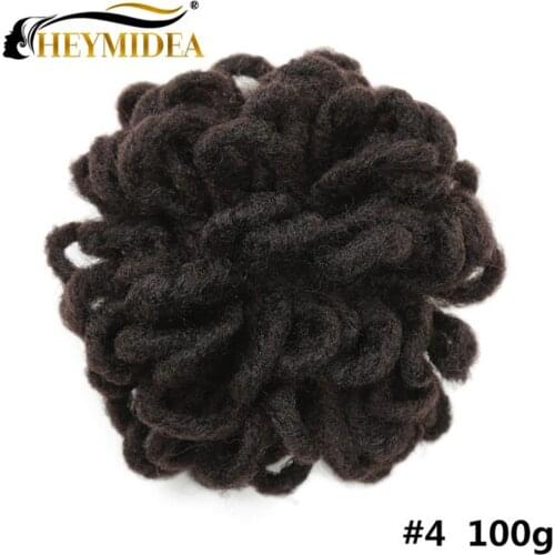 10Inch Dreadlocks Chignon Synthetic Hair Bun Piece Crab Beam Extentions Afro Puff Drawstring Ponytail Short Clip In African