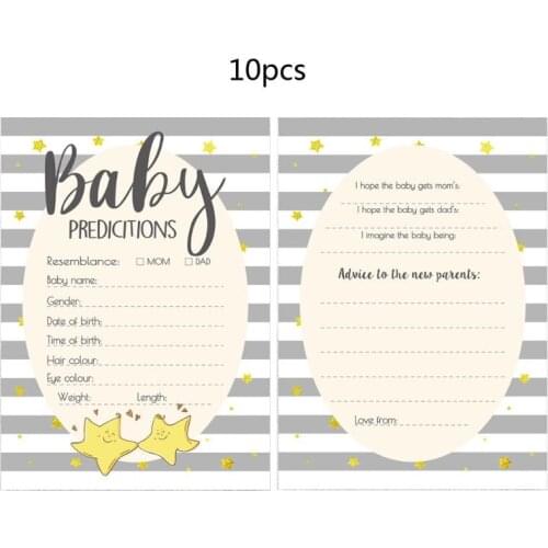 10 Pack Advice and Prediction Cards for Baby Shower Game Parent Message Advice Book Fun Gender Neutral Shower Party