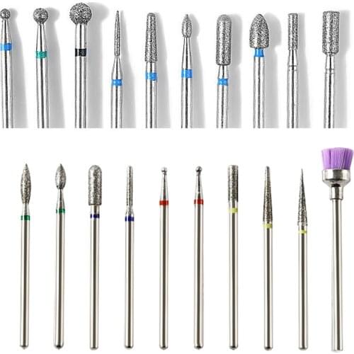 10Pcs/Set Carbide Tungsten Nail Drill Burr Bits Milling Cutter for Manicure Machine Electric Drill Bit Machine for Nail Tools