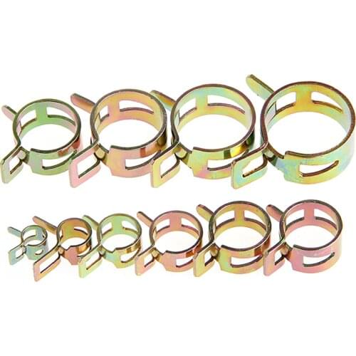 100Pcs 6-22mm Spring Clip Fuel Line Hose Water Pipe Air Tube Clamps Fastener