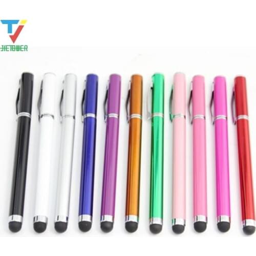 300pcs/lot Capacitive Touch Screen Stylus with Ball Point Pen for IPad Samsung Galaxy Tab Tablet PC 2in1 StylusPen Wholesale