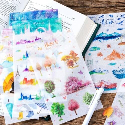 36packs/lot Creative Kawaii Colorful Blooming Sticker Adhesive Notebook Computer DIY Decor Kids Gift Stationery Free Shipping