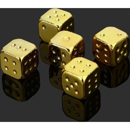5pcs/Set 13mm 6 sided round corner metal dice dnd dice set dados playing cubes board games dados roldobbelstenen drink wine dice