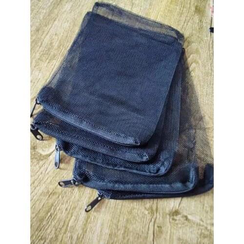 5pcs Drawstring bag Underwear storage Nylon mesh bag Black storage bag Net bag Toy storage Golf bag Black mesh Home storage