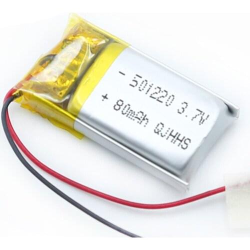 501220 battery 80mAh headset battery V8 smart watch Bluetooth headset battery with MSDS UN38.3