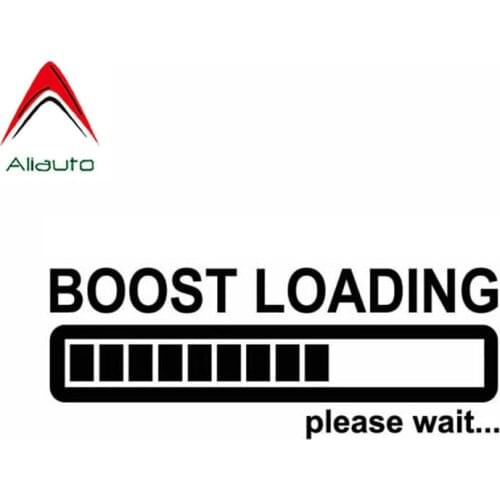 Aliauto Creative Car Sticker Boost Loading Please Wait Turbo Waterproof Vinyl Decal for JDM VW Polo Lada Granta Honda,14cm*5cm