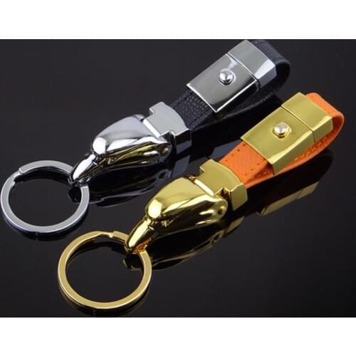 Noble Leopard Head Metal Waist Keychain Two Colors Leather Car Key Chains For Men Key Ring