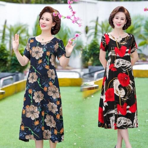 Large size floral dress summer slim plus size printing dress 6XL
