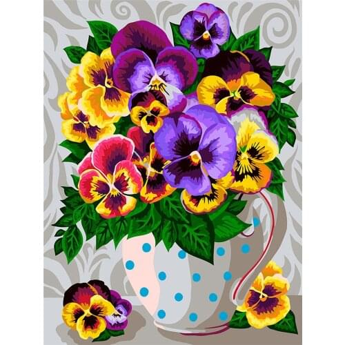 Flowers DIY Cross Stitch 11CT Embroidery Kits Craft Needlework Set Cotton Thread Printed Canvas Home Decoration Hot Sell Room