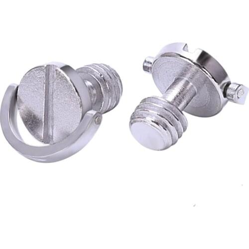 Longer Shaft D-ring Screw 3/8 inch-16 Thread Camera Tripod Quick Release Fixing Screw Adapter (Pack of 2)