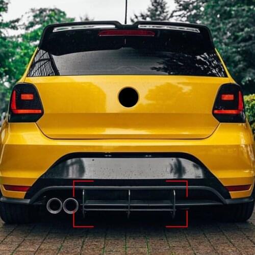 For Volkswagen POLO GTI 2011-2018 Car Rear Bumper Diffuser Flag Spoiler Splitter Accessories Car Styling