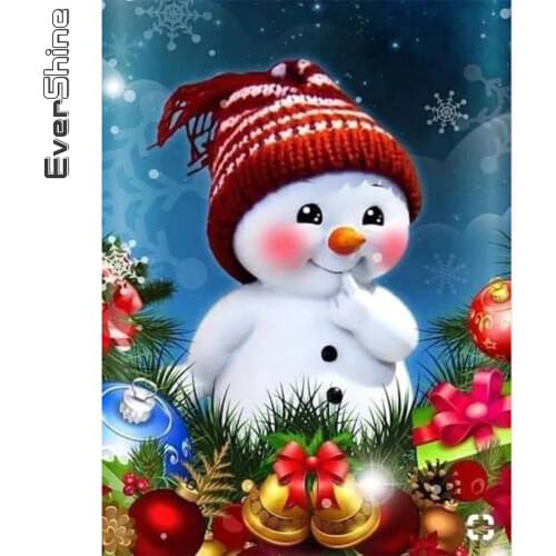 Evershine 5D DIY Diamond Painting Snowman Cross Stitch Diamond Embroidery Cartoon Hobbies And Crafts Wall Art Home Decoration