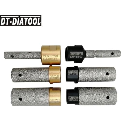 DT-DIATOOL 1pc Dia10/20/25mm Diamond Finger Milling Bits Finger Bits 5/8-11 or M14 Thread for tile stone countertop