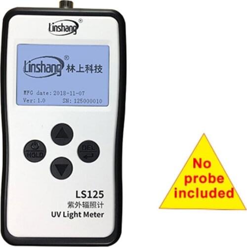 Linshang LS125 UV Light Meter Test Ultraviolet Power UV Intensity Energy For 365nm 395nm UVA LED UVB UVC Waterproof Sensor Probe