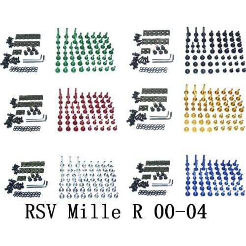 CNC Complete Fairing Bolts Bodywork Screws Nuts Kit For Fit Aprilia RSV Mille R 2000-2004