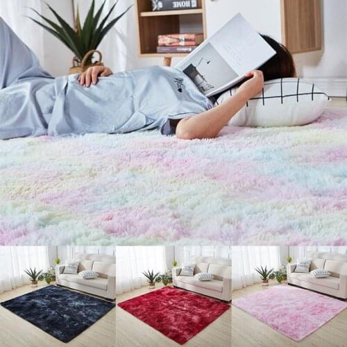 Colorful Shaggy Carpet Soft Plush Fluffy Rug Computer Chair Motley Round Rug Cute Kids Living Room Floor Mat Cloakroom Carpets